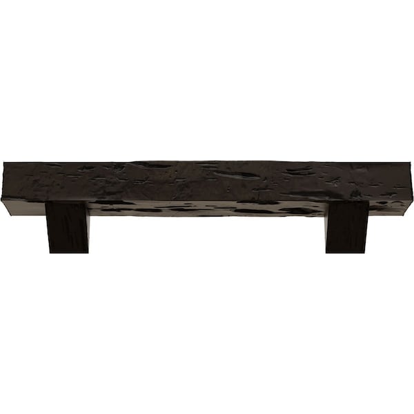 Pecky Cypress Faux Wood Fireplace ManteL W/Breckinridge Corbels, Premium Walnut, 8H  X 10D X 48W